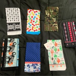 Colorful Patterned Bandanas Set